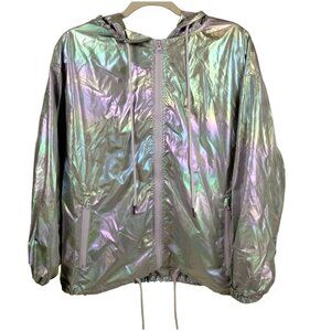 Shein Womens or Mens M Lightweight Iridescent Hooded Windbreaker Jacket